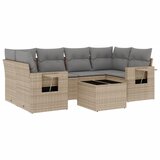  7-dijelni set vrtnih sofa od poliratana s jastucima bež 85 x 62 x 69 cm | shoptok.hr