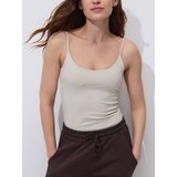 Reserved Glatki top na naramenice - bež | shoptok.hr