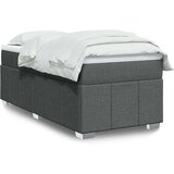vidaXL Box spring postelja z vzmetnico temno siva 90x190 cm blago | Shoptok.si