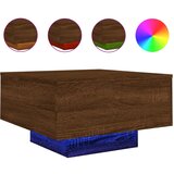 Maison Chic Klubska mizica - kavna mizica - Nizka mizica z LED lučmi rjavi hrast 55x55x31 cm, (21752060) Cene