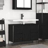 Ormarić za umivaonik s ladicama crni hrast 90x34,5x60 cm | shoptok.hr