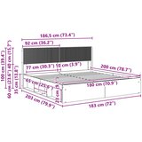  Krevetna konstrukcija s pohranom i uzglavljem Dimljeni hrast Smeđa 180 x 200 cm | shoptok.hr
