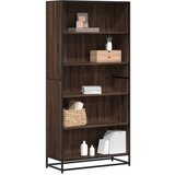 vidaXL Knjižna omara rjavi hrast 80,5x35x170,5 cm inženirski les | Shoptok.si