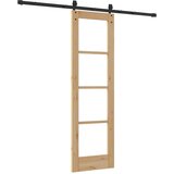  Klizna vrata Prirodna i crna 61 x 198,5 cm | shoptok.hr