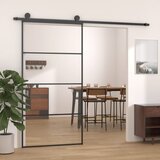  Klizna vrata od aluminija i stakla ESG 102,5 x 205 cm crna | shoptok.hr