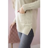 Kesi Sweater with stand-up collar beige | shoptok.hr