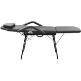 Prenosni kozmetični stol - Relax naslanjač iz umetnega usnja 185x78x76 cm črn, (22136142)