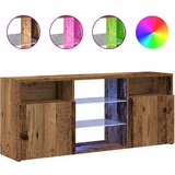 Maison Chic TV omarica - TV stojalo - Televizijska omarica z LED starinski les 120x30x50 cm inženirski les, (21699638) Cene