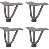 Noge s ukosnicama za stolić za kavu 4 kom. Prirodni čelik 10 cm Puni čelik | shoptok.hr