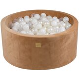 MeowBaby ® Okrogli bazeni iz pene H40cm Supersoft Velvet, Caramel: bela/biserno bela/prozorna, (20733791) | Shoptok.si