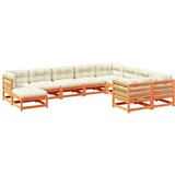  10-dijelni set vrtnih sofa s jastucima voštano smeđi borovine | shoptok.hr
