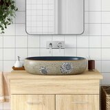 Nadgradni umivaonik pješčano-plavi ovalni 59x40x14 cm keramički | shoptok.hr