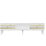Hanah home tv polica pelin white gold