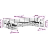  Set vanjskih sofa 10 pcs Bijela 363 x 187,5 x 73 cm | shoptok.hr