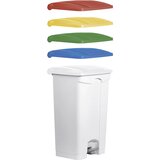Helit koš za odpadke s pedalom, prostornina 90 l, šxvxg 500 x 830 x 410 mm, bel, rumen pokrov | Shoptok.si