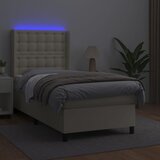  box spring s madracem LED krem 80x200 cm od umjetne kože | shoptok.hr