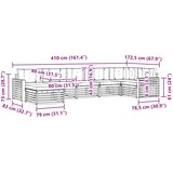  Set vanjskih sofa 7 kom. Bijela i krem Smeđa 410 x 172,5 x 73 cm | shoptok.hr