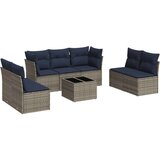  Vrtna garnitura - 8-dijelni set vrtnih sofa od poliratana s jastucima sivi - siva i modra Sa stolom 1 | shoptok.hr