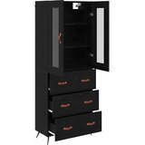  Visoki ormar s policom 2 pcs Crni hrast Konstruirano drvo | shoptok.hr