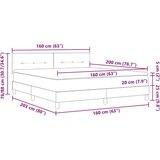  Krevet s opružnim okvirom i madracem &amp LED Tamno siva 160x200 cm Baršun | shoptok.hr