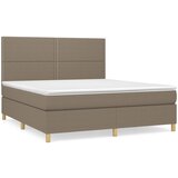 vidaXL Box spring postelja z vzmetnico taupe 160x200 cm blago, (20893170) Cene