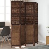  The Living Store Paravan 4-delni temno rjav trden les pavlovnije - Pregrada Za Prostor, (21494147) | Shoptok.si