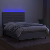  Box spring postelja z vzmetnico LED sv. siva 140x200 cm blago, (20789342) | Shoptok.si