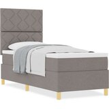 Box Postelja z vzmetnico z vzglavjem Taupe 80 x 200 cm blago, (5000127579) | Shoptok.si