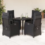 vidaXL 5-dijelni vrtni blagovaonski set s jastucima od poliratana crni | shoptok.hr
