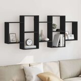 vidaXL Stenska polica črna 159x18x65 cm inženirski les | Shoptok.si