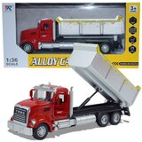 Magic Toys Heavy Duty Truck: Kovinski model tovornjaka prekucnika z odpirajočimi vrati na poteg nazaj 1/36 | Shoptok.si