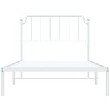 Metalni Kovinski posteljni okvir z vzglavjem bel 107x203 cm | Shoptok.si