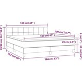  Krevet box spring s madracem LED tamnosivi 160x200 cm baršun | shoptok.hr