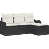  4-dijelni vrtni sofa set s jastučićima crni poli ratan | shoptok.hr
