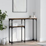 vidaXL Konzolna mizica dimljen hrast 90x22,5x75 cm inženirski les Cene