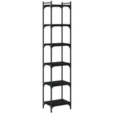  The living store knjižna omara 6-nadstropna črna 40x30x188 cm inženirski les - knjižna omara, (21499671) | Shoptok.si