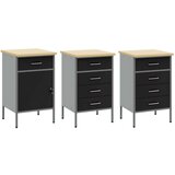  Set crnog čeličnog radnog stola od 8 dijelova | shoptok.hr