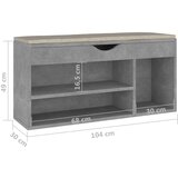 vidaXL Klop za čevlje z blazino betonsko siva 104x30x49 cm iverna pl. | Shoptok.si