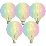 LUUMR Komplet 5 Pametne zatemljive LED žarnice E27 G125 svetle RGBW 4W 250lm 2700K Cene