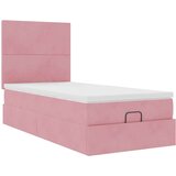vidaXL Okvir kreveta s madracima ružičasti 90x190cm baršunasti | shoptok.hr