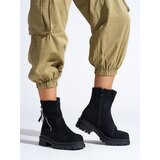 Shelvt Women's black ankle boots with a decorative zipper | Shoptok.si