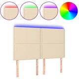 Maison Chic led posteljno vzglavje - vzglavna omarica - nočna omarica krem 144x5x118/128 cm blago, (21706636) Cene