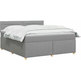  Boxspring krevet s madracem Svjetlosiva 160 x 200 cm Tkanina - Svjetlosiva 160 x 200 cm Dizajn linija | shoptok.hr