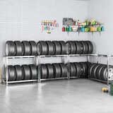 vidaXL Stalci za gume s 2 razine 4 kom srebrni 110x40x110 cm čelični | shoptok.hr