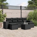 vidaXL 7-dijelni set vrtnih sofa od poliratana s jastucima crni | shoptok.hr