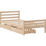 vidaXL Posteljni okvir brez vzmetnice 90x200 cm trdna borovina | Shoptok.si
