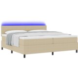  Postelja z vzmetnico in LED lučko Zeleno Sivo 200x200 cm iz žametnega materiala, (22083899) | Shoptok.si