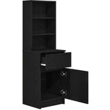 vidaXL Nočna omarica črna 39x35x125 cm inženirski les | Shoptok.si