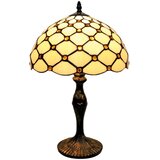 Brilagi Tiffany vitražna stona lampa IVORY SMOOTH 1xE27/60W/230V u