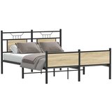 Maison Chic Posteljni okvir - Dvoposteljna postelja - Zakonska postelja brez vzmetnice hrast 140x200 cm inženirski les-J12027, (21762956) | Shoptok.si